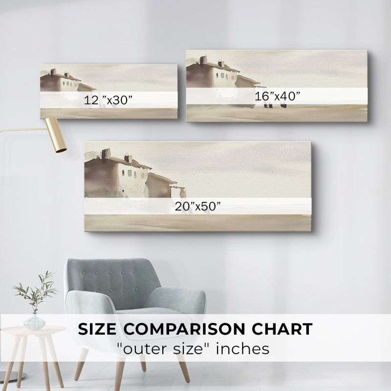 Série paysage - XCVI - Toile tendue avec châssis - Prêt à accrocher, H 12 po x l 30 po