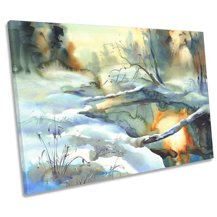 Winter Snow Frosty Landscape Framed - Wrapped Canvas Print