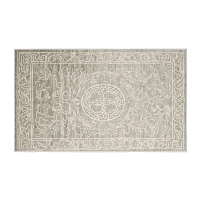 Machine Washable Beige Area Rug, Rectangle 5' x 7'