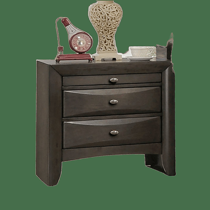 Table de chevet grise 1pc, Gris