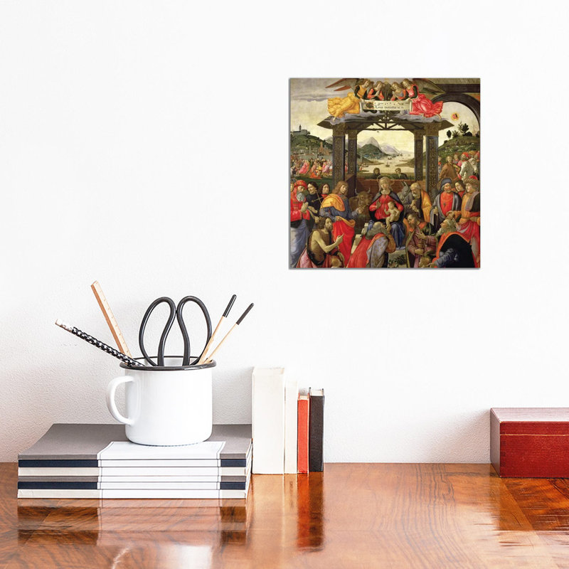 The Adoration Of The Magi by Domenico Ghirlandaio - Wrapped Canvas Painting, 30.48cm H x 30.48cm W x 1.91cm D