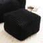 Fauteuil à billes noir confortable avec repose-pieds pour la détente multi-pièces, mousse déchiquetée, velours côtelé, repose-pieds de conception moderne, salon, chambre à coucher et dortoir appropriés, rembourrage en mousse, ergonomique