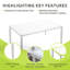 Table de salle à manger rectangulaire d'extérieur en aluminium à deux tons 40 po x 70 po avec pieds fuselés et trou pour parasol-349409348
