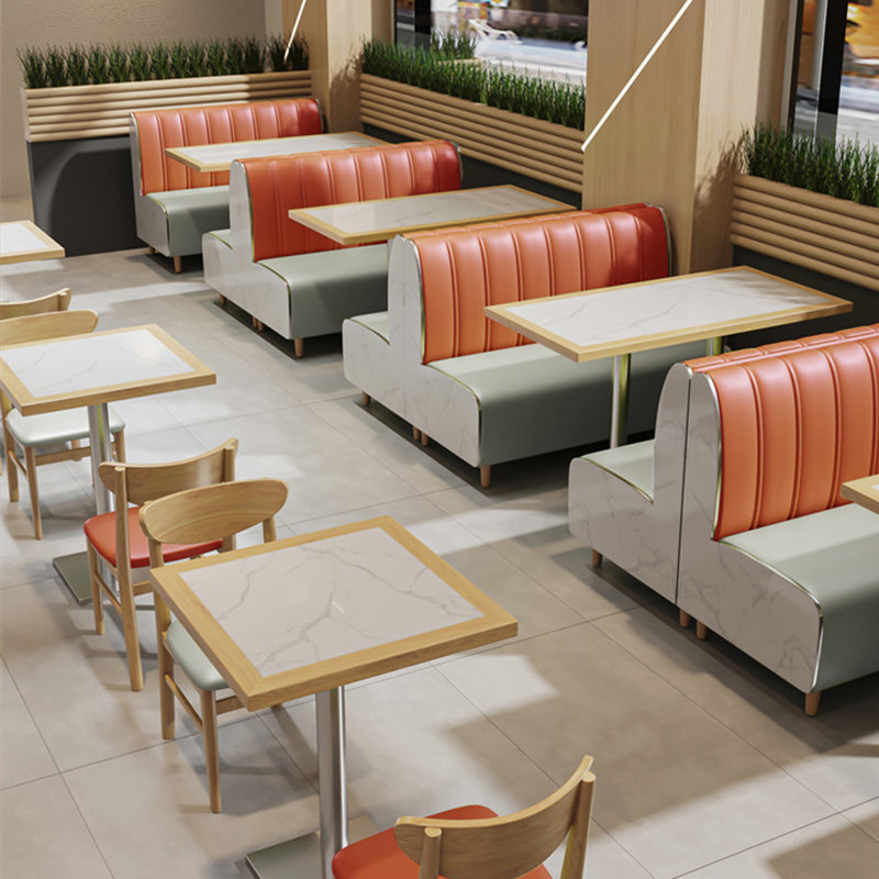 Banc rembourré en similicuir, Grey/Orange