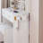 Full Body Mirror Cabinet   Round Mirror LED Vanity Table   Cushioned Stool, With 2 AC   2 USB Power Station,17" Diameter LED Mirror, Touch Control, 3-Color, Brightness Adjustable, Large Desktop-660142473