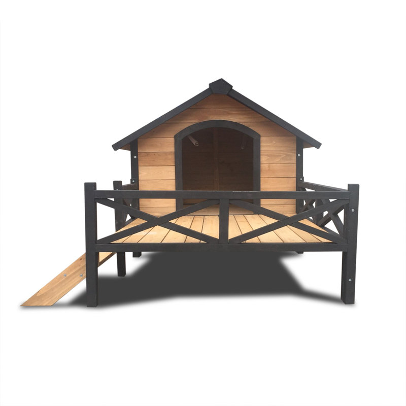 Large Wooden Outdoor Dog House with Porch