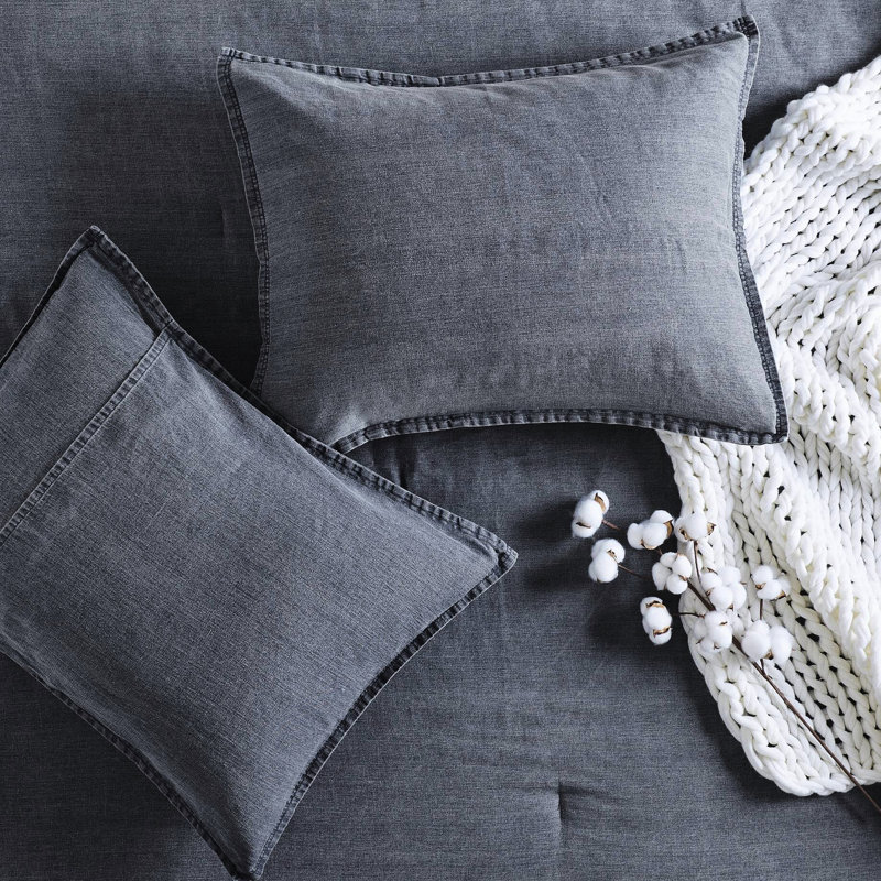 Édredon en sergé 100% coton, 100% coton, pour un rêve nuageux avec coutures renforcées bleues