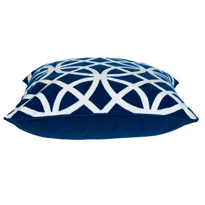 Parkland Collection Chano Transitional Geometric Blue  20" x 20" Pillow