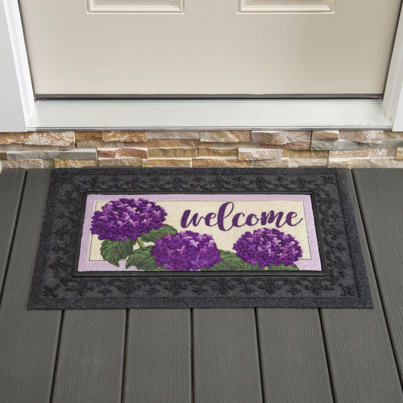 Tapis pour porte d'extérieur Hydrangea 22 po x 10 po