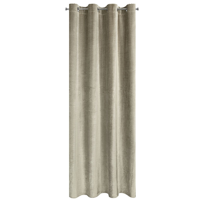 Fenley Eyelet Blackout Curtain, Light brown
