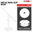 5 Core Desk Microphone Stand White Adjustable Height Extendable Boom Arm Table Mic Holder w Round Base Anti Slip Pad