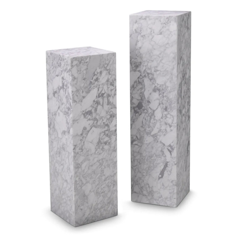 The Met x Eichholtz Plant Stand in White/Gray, 39.37" H x 11.81" W x 11.81" D