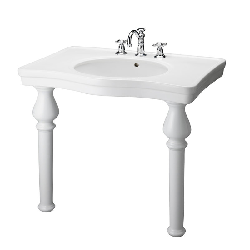 Barclay 23.87'' White Vitreous China Rectangular Bathroom Sink with Overflow