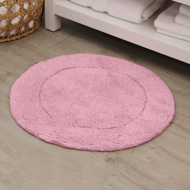 Tapis de salle de bain, Rose, Rond 22 po