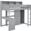 Lit mezzanine simple, bois robuste et espace de rangement robuste et robuste-143812210
