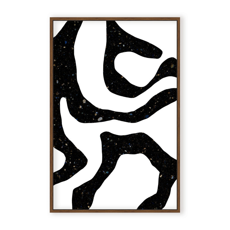 Abstract Black Gems by  - Picture Frame Painting on Paper, 48" H x 32" W x 1.125" D, Framed Print, White