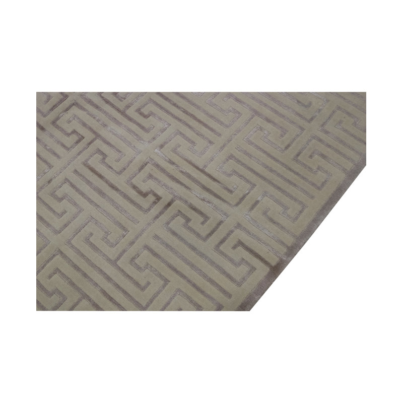Tapis ivoire et rose noué à la main de haute qualité