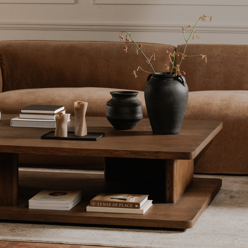 Casey Small Coffee Table Dark Brown, Dark Brown, 16" H x 64" L x 48" W