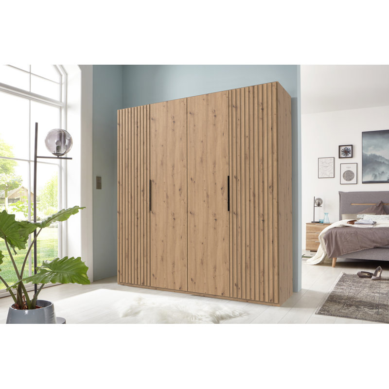 Anaka 4 Door Manufactured Wood Wardrobe, Artisan oak