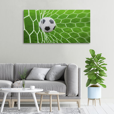 Ball In The Goal - Wrapped Canvas Print