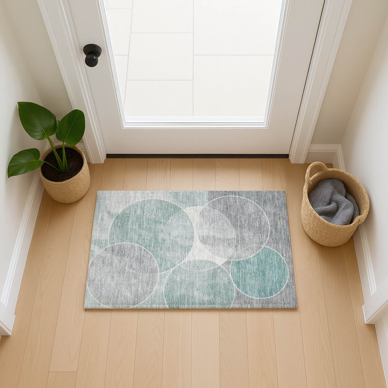 Machine Washable Indoor/Outdoor Pablo ACN2286 Geometric Rug, Rectangle 1'8" x 2'6"