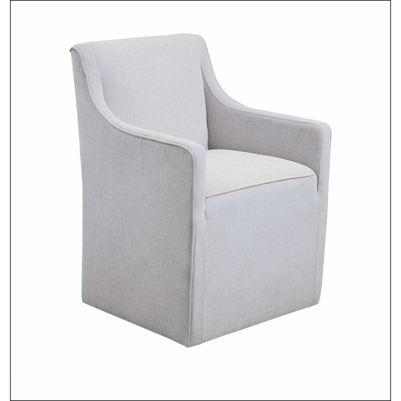 Grey Polyester Armchair with Rectangle Base Style