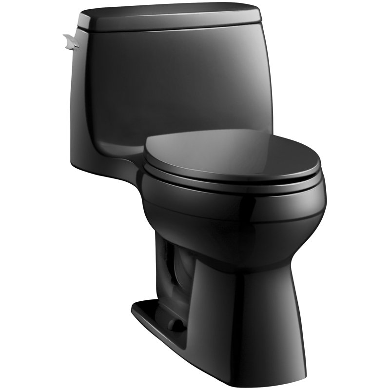Santa Rosa™ 1.6 GPF Compact Elongated One-Piece toilet (Seat Included), Black Black