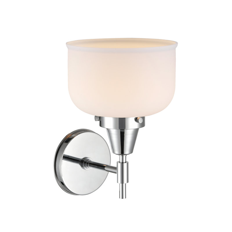 Gayle Chrome Armed Sconce, LED, Matte White, Polished Chrome