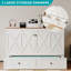 Armoire pour lit double pleine grandeur avec matelas pliable et station de charge, blanc-821341920