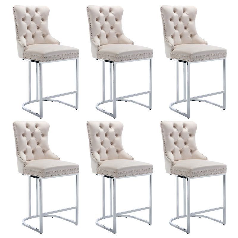 Tabouret de bar 26 po Katrisha, Beige, 6