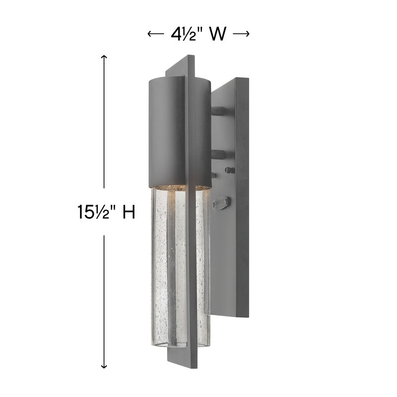 Dwell LED Outdoor Sconce, Hematite, 15.5" H x 4.5" W x 4.75" D, Incandescent