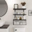 Tablettes murales flottantes 3 pièces avec panier de rangement en fil métallique Cantura-852097703