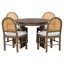 Ensemble de table de salle à manger extensible rétro avec chaises rembourrées