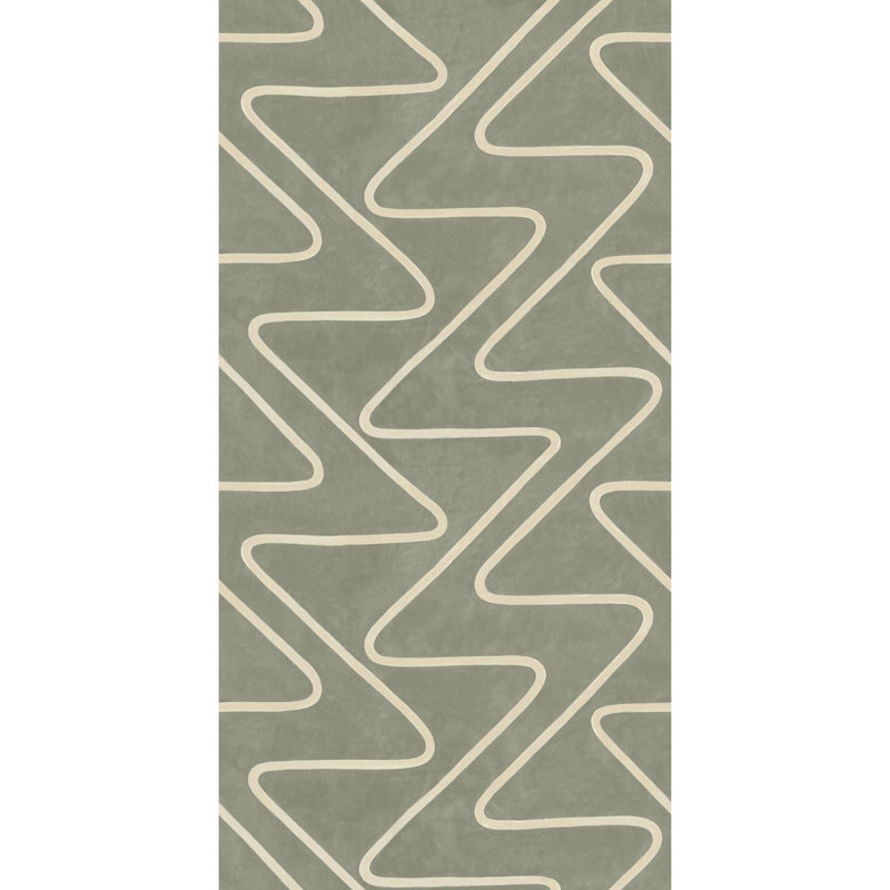Faraway Stelvio Geometric Non-Woven Wallpaper Roll, Eucalyptus