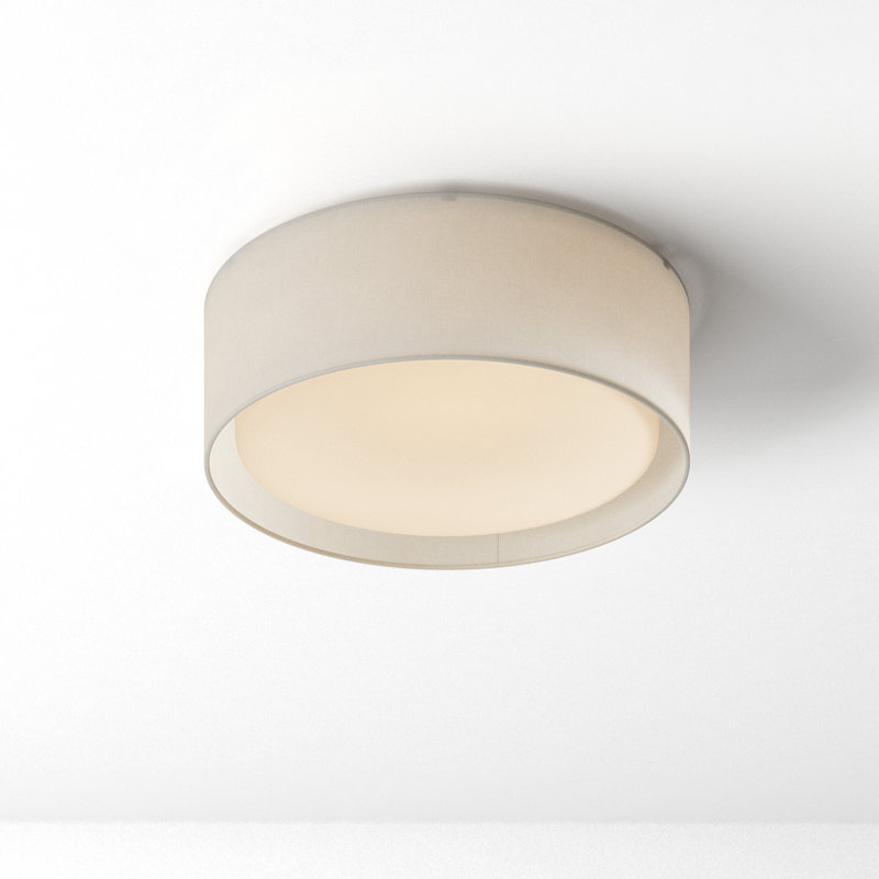 Jessalyn LED Flush Mount, 5.5" H x 16" W x 16" D, Oatmeal Linen