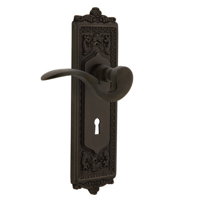 Egg & Dart Plate Single Dummy with Decorative Keyhole and Manor Lever
