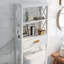 Armoire de rangement au-dessus de la toilette blanche avec un tiroir et 2 tablettes