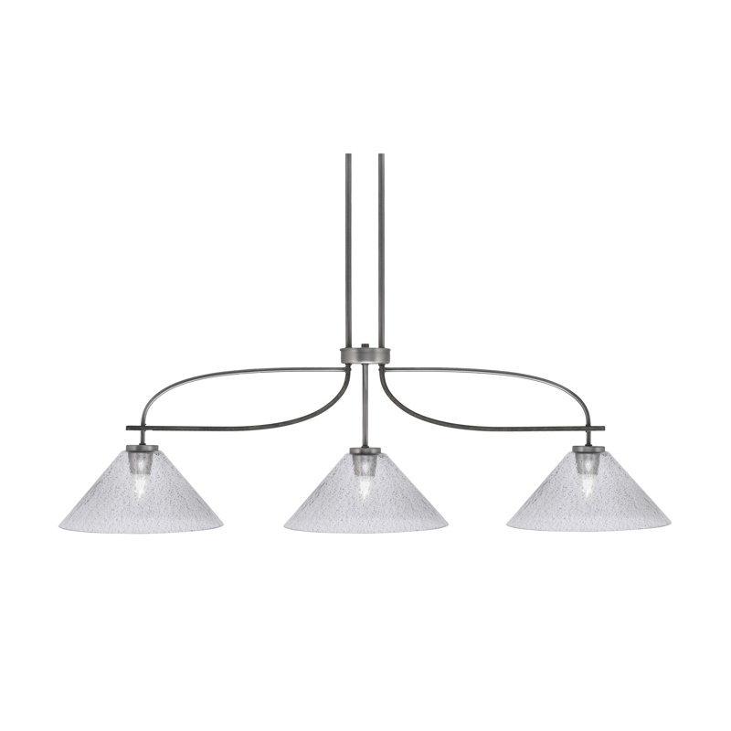 Barre d'éclairage de salle de bain 3 lumières Ghita, Graphite, H 14,25 po x l 46,50 po x P 14,25 po, Coloré