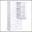 Tall Bathroom Storage Cabinet, Cabinet With Two Doors And Drawers, Adjustable Shelf, MDF Board, White, Two Packages