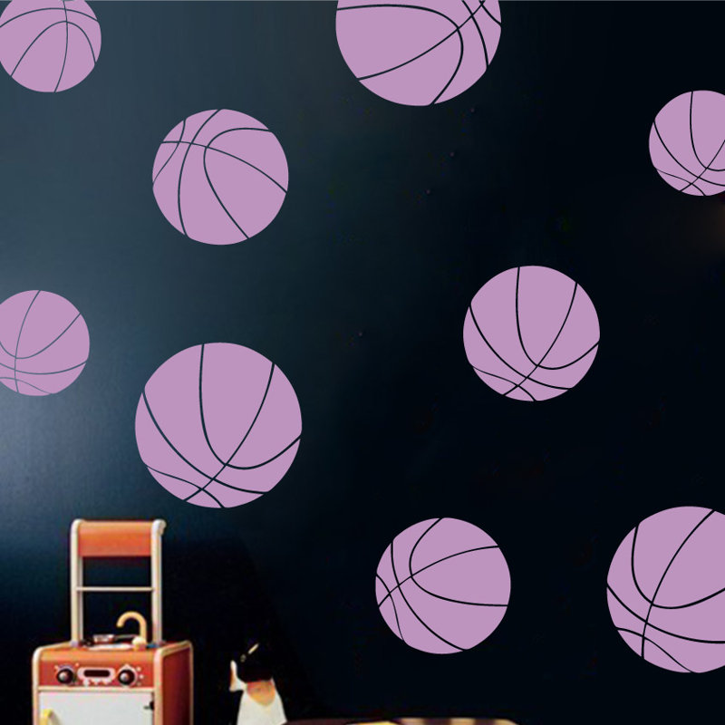 Décalcomanie murale baskets, Lilas, H 40 po x l 40 po x P 0,01 po