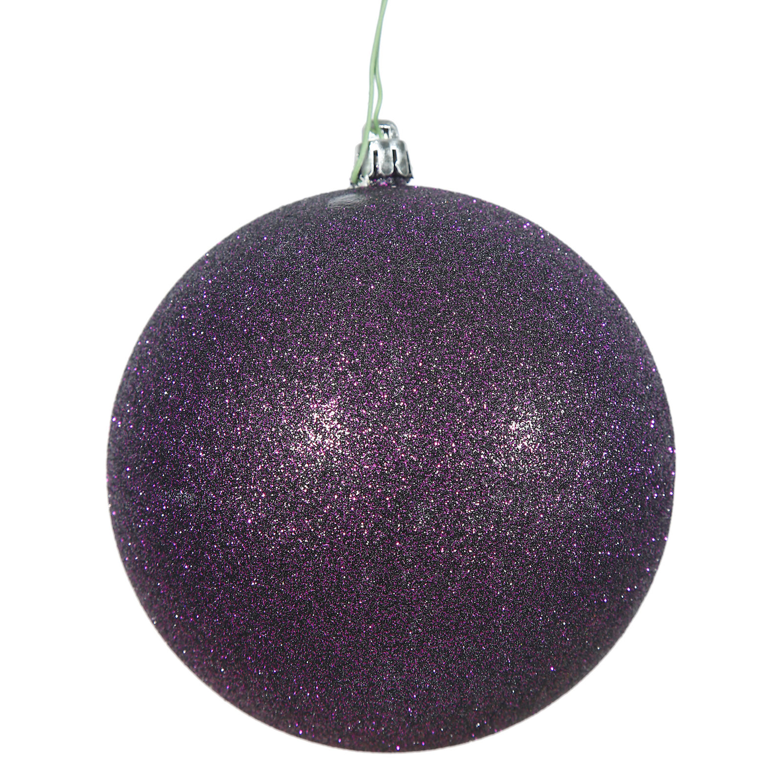 Holiday Décor Ball Ornament, 2.75" H x 2.75" W x 2.75" D, Plum Glitter