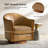 Pocono 29"W Transitional Genuine Leather Swivel Barrel Chair With Solid Wood Base-1155649750
