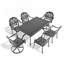 L'ensemble de salle à manger 7 pièces comprend 2 chaises pivotantes, 4 chaises et une table rectangulaire