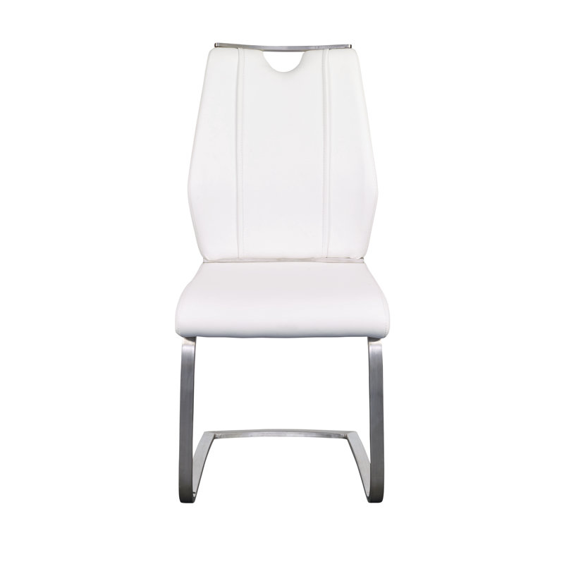 Chaise d'appoint rembourrée Gingerich, Similicuir blanc