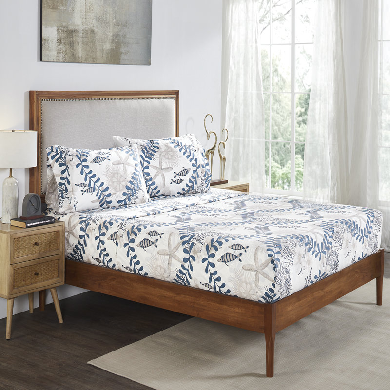 Ensemble de draps en microfibre 4 pièces Rosalia Collection, Drap plat pour grand lit avec 2 taies d'oreiller