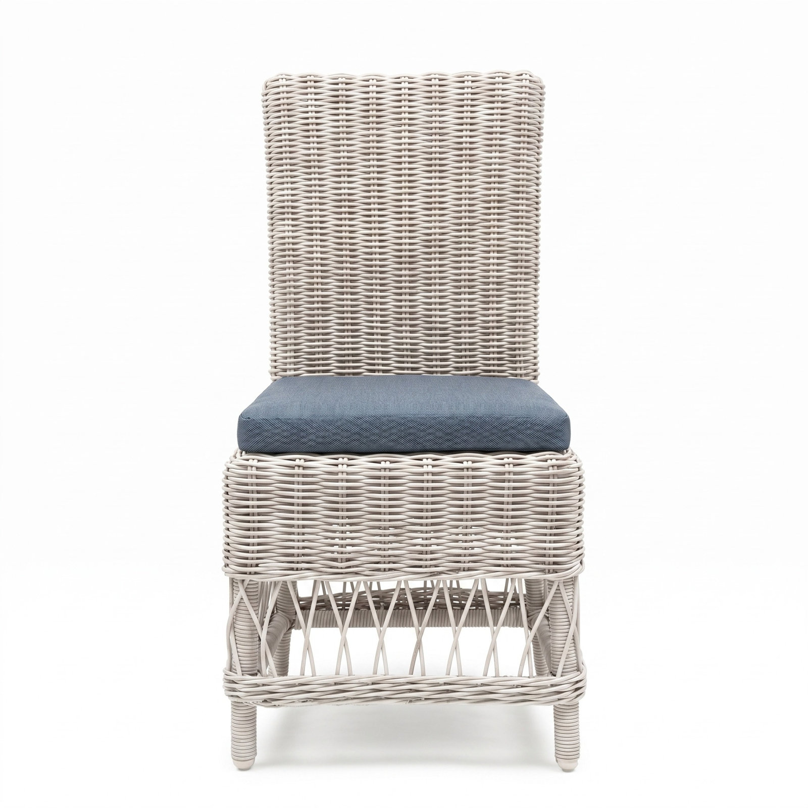Margot Sunbrella® Patio Side Chair, Canvas Denim, White