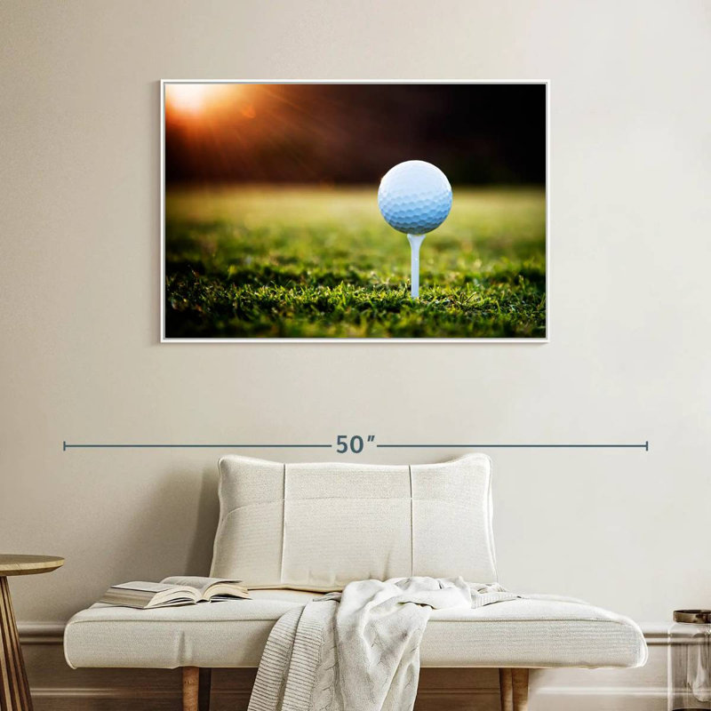 Té de balle de golf, Cadre flottant blanc, 40 po x 27 po