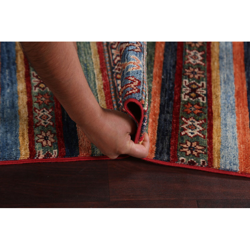 Tapis Kazak en laine noué à la main 4 x 6