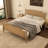 Chikezie Solid Wood Platform Bed Frame with Headboard, Bohemian Style Wicker Bed Frame with Headboard-866610733-866610731