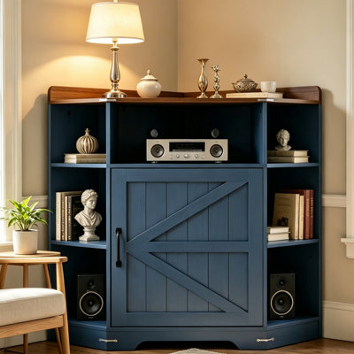 Bibliothèque d'angle en bois avec station de charge, armoire de rangement à 6 casiers à 3 niveaux avec portes pour salle de jeux